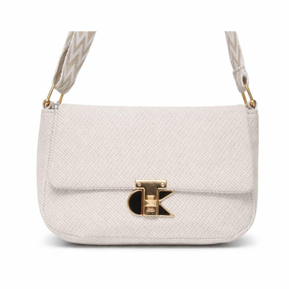  Ivory Textured Crossbody Bag (Off White)